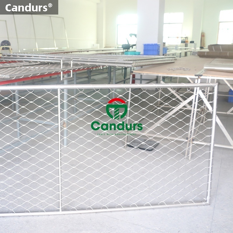 R-Frames Prefabricated Tubular Inox Cable Mesh Railing Panels Stainless Steel Wire Rope Net