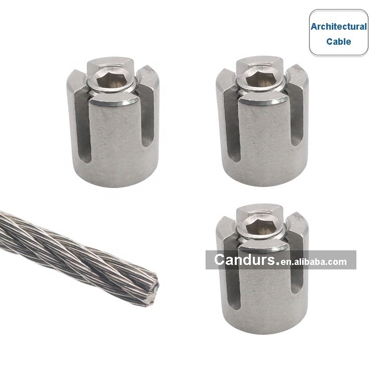 2mm 3mm 4mm 5mm 6mm 1/8 Clip Green Wall SS316 Stainless Steel Wire Rope Trellis Cross Cable Clamp