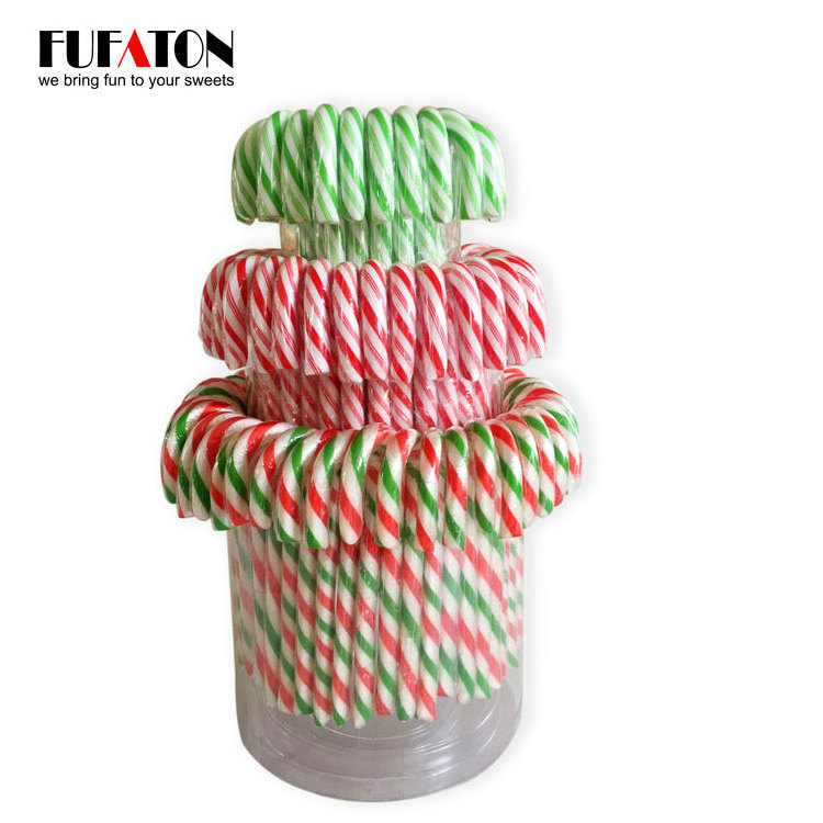 Hand decorated Jelly candy cane with jelly candy for Christmas