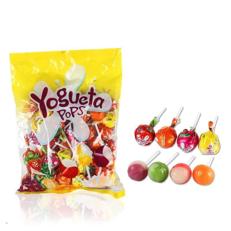 Top selling cheap price colorful fruit flavored big bom bom filled gum ball lollipop