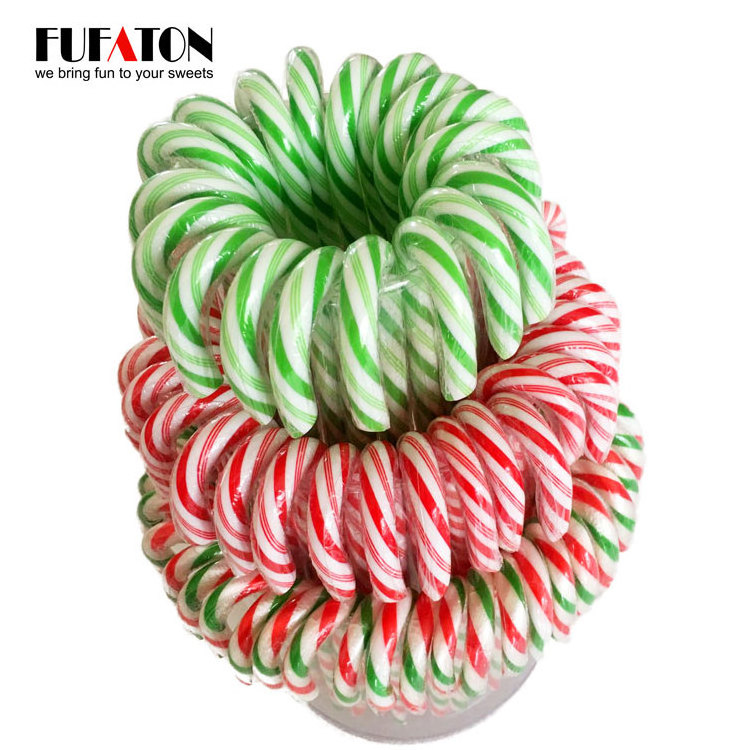 Hand decorated Jelly candy cane with jelly candy for Christmas