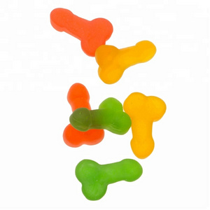 colorful oil coated penis shape gummy candy