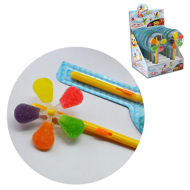 2020 Rotatory windmill lollipops with 5 colors and 5 flavours jelly candy