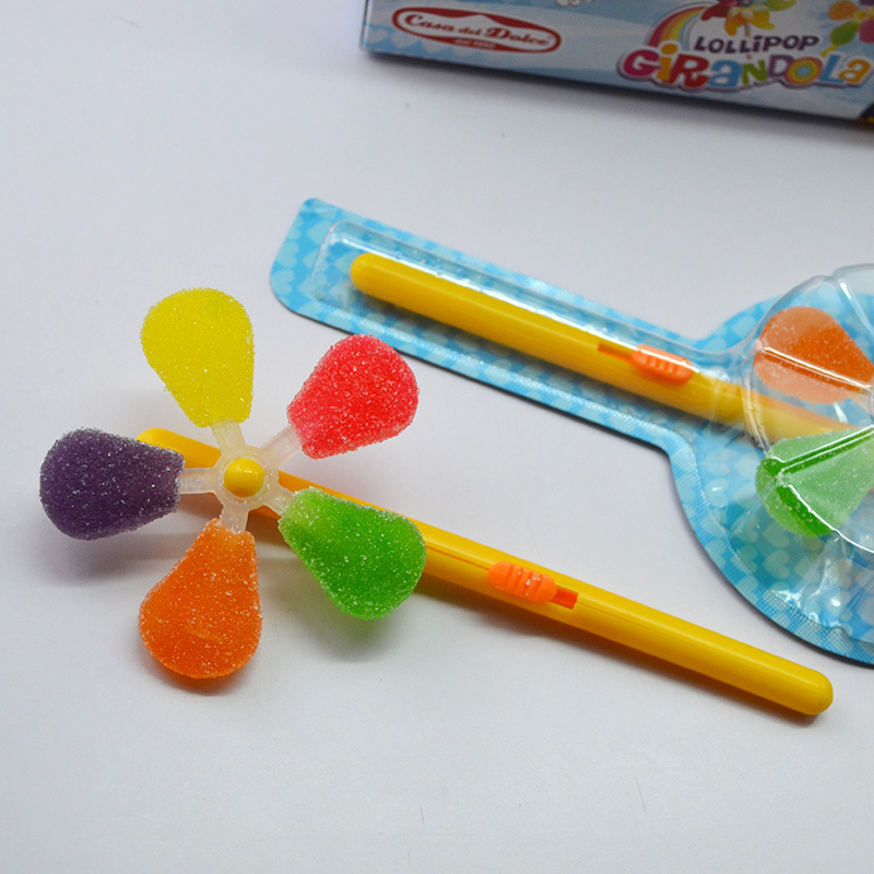 2020 Rotatory windmill lollipops with 5 colors and 5 flavours jelly candy