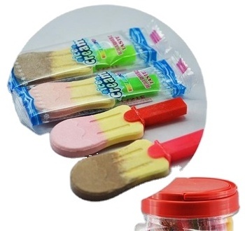 JF5050 Top selling  Pressed Candy  ice cream shaped Dry Eat  Lollipop ice cream candy with whistle toy