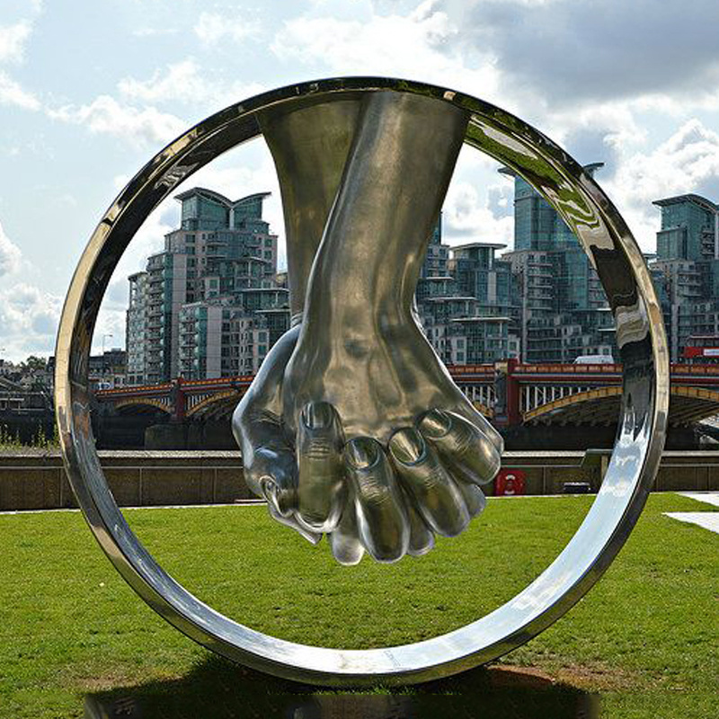 Large High Polished Modern Outdoor Garden Abstract Round Metal Stainless Steel Sculpture custom