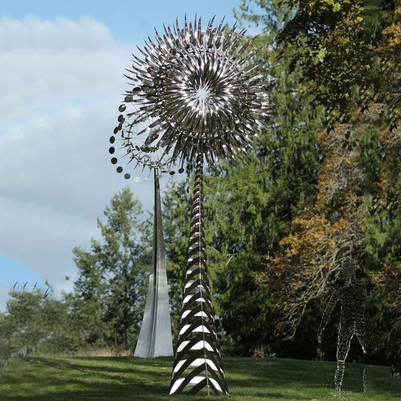 City sign wind Landscape sculpture stainless steel color kinetics pneumatic sculpture for pneumatic device