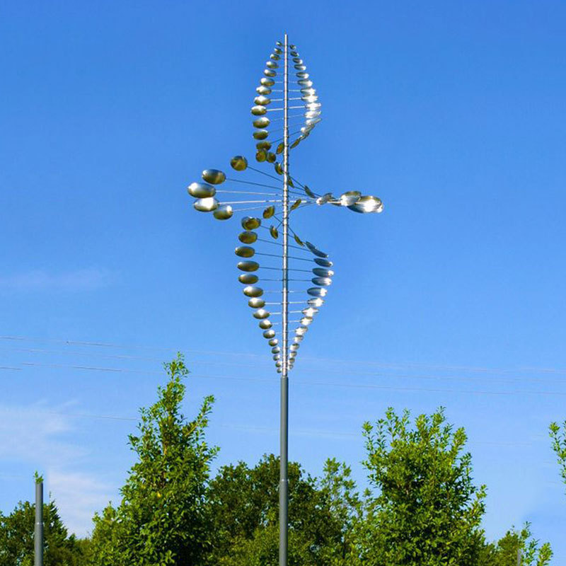 City sign wind Landscape sculpture stainless steel color kinetics pneumatic sculpture for pneumatic device