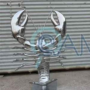 Lobster Steels Sculptures Life Size Lobsters Metal Statue Stainless Steel Sculpture