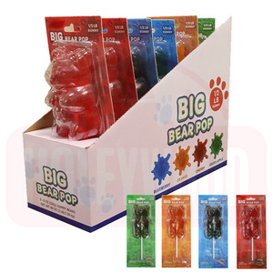 Holeywood 3D Brown Bear Lollipop 226g Large Gummy Candy Mixed Fruit Halal Sweet and Sour Flavored Packaged in Box