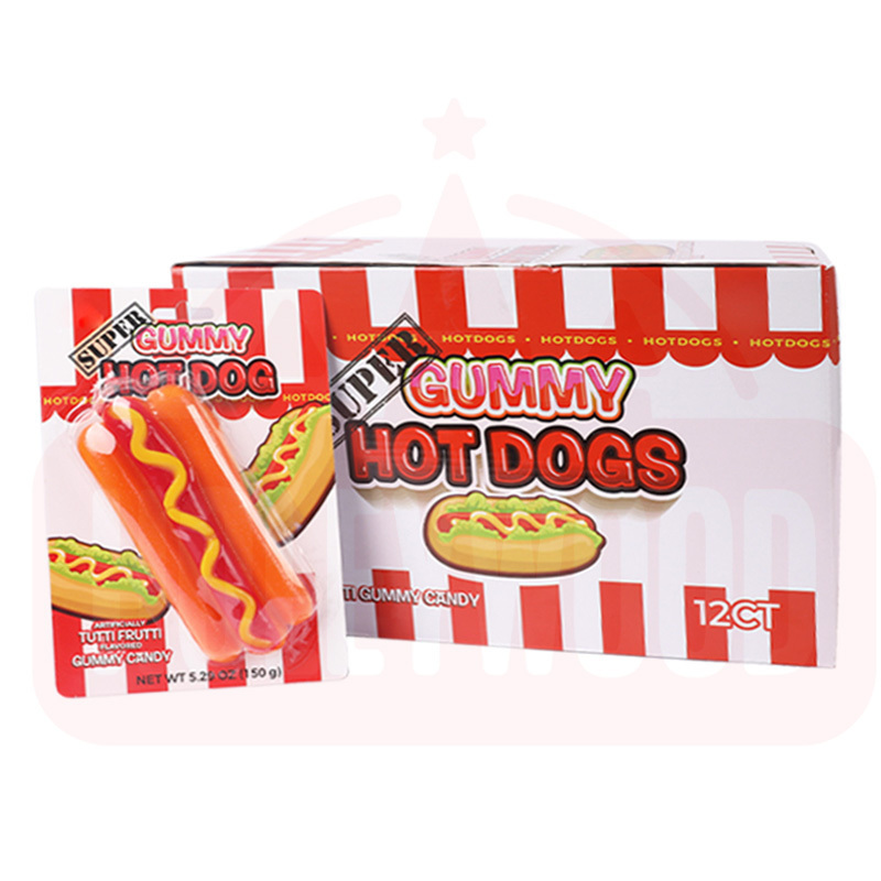 Holeywood 3D Giant Hot Dog 150g Large Weight Gummy Candy Halal OEM&ODM Customizable Wholesale Private Customization Supported