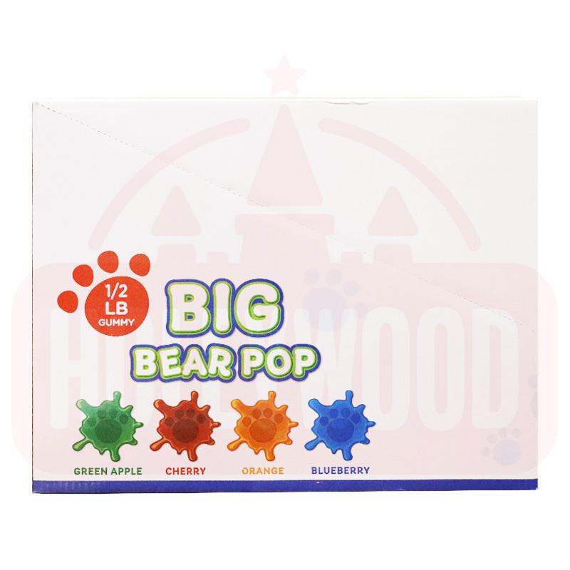 Holeywood 3D Brown Bear Lollipop 226g Large Gummy Candy Mixed Fruit Halal Sweet and Sour Flavored Packaged in Box