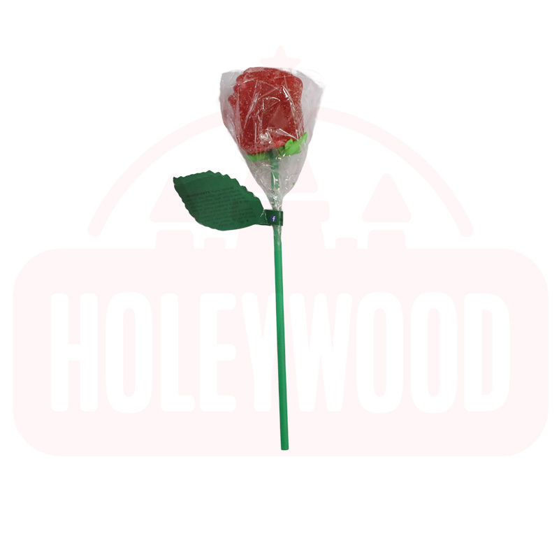 Holeywood 3D Pectin Lollipop Mixed Fruit-Flavored Gummy Candy with Rose Bouquet for Valentine's Day Halal Certified