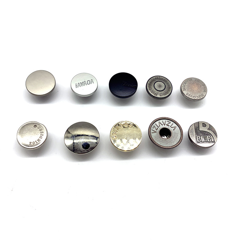 custom made rust-free fashion zinc alloy jeans button with tack nail  metal shake button for jeans