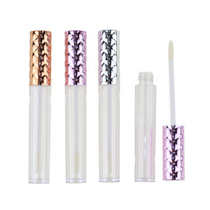 Custom Diamond bulk purple sparkly lip gloss tubes rose gold lipstick containers packaging Empty lipgloss tube 3ml