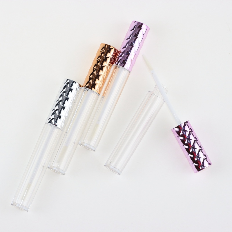 Custom Diamond bulk purple sparkly lip gloss tubes rose gold lipstick containers packaging Empty lipgloss tube 3ml