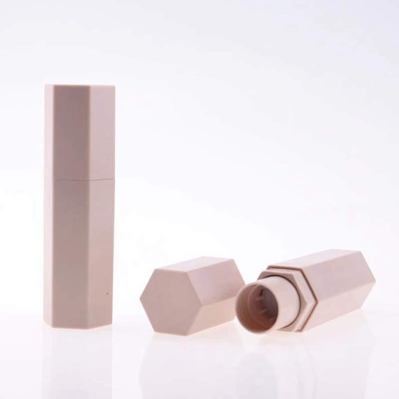 Luxury Hexagon Pink Roller Lip Balm Container Custom Concealer Tube Empty Foundation Highlight Stick