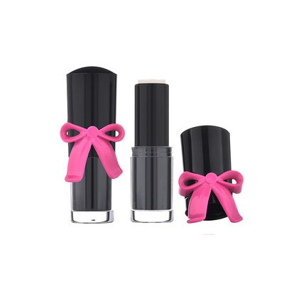 Wholesale Lovely pink bowtie empty lipstick container packaging custom bow lipstick tubes