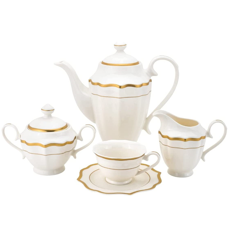 Good Price Pakistan Luxury Porcelain Tableware For 6 People Gold Rim 72pcs Bone China Dinner Set Dinnerware Sets