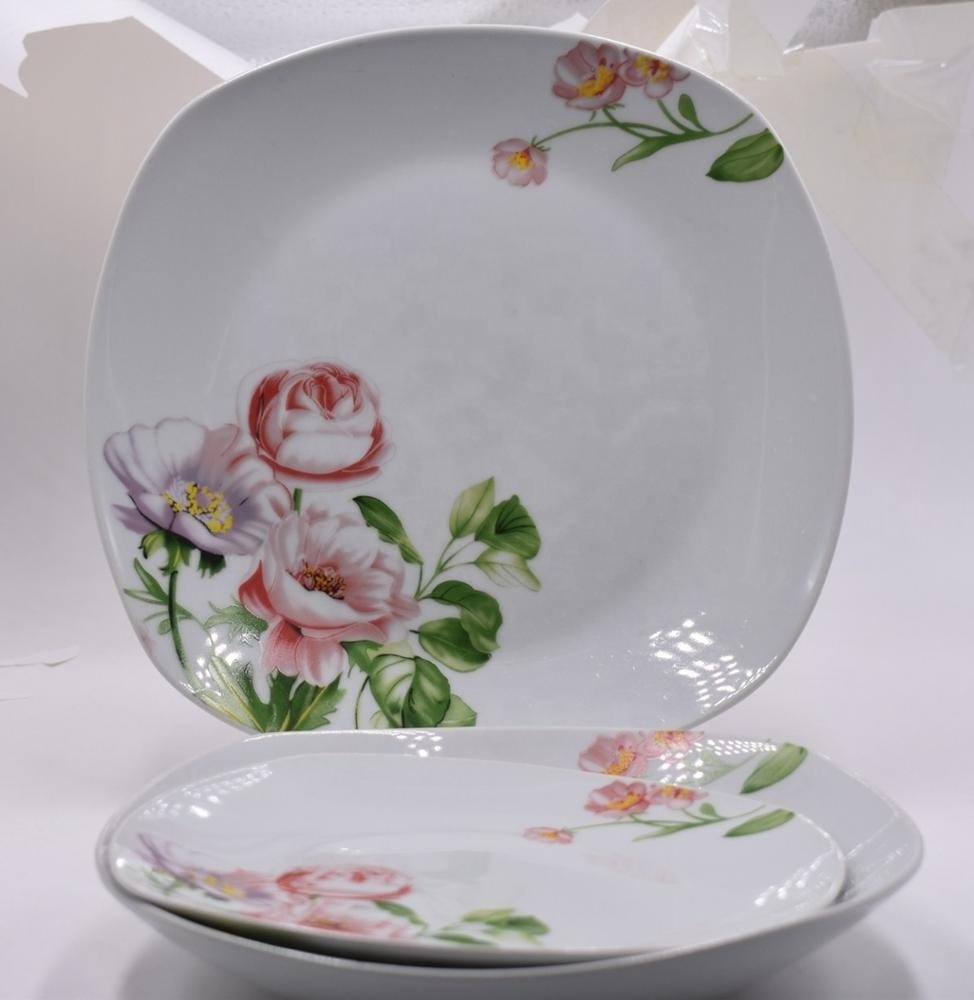 Wholesale ceramic  cheap  porcelain 20pcs&30pcs square dinner set