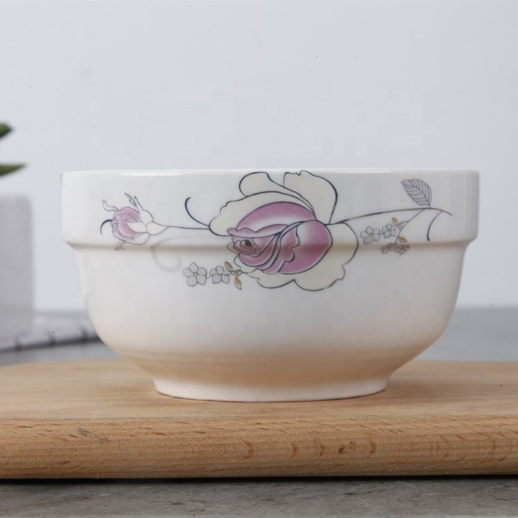 Custom logo 3/3.5/4/4.5/5/6/7/8/9 inch plain white round porcelain ceramic dinner rice noodle soup ceramic bowls with rim