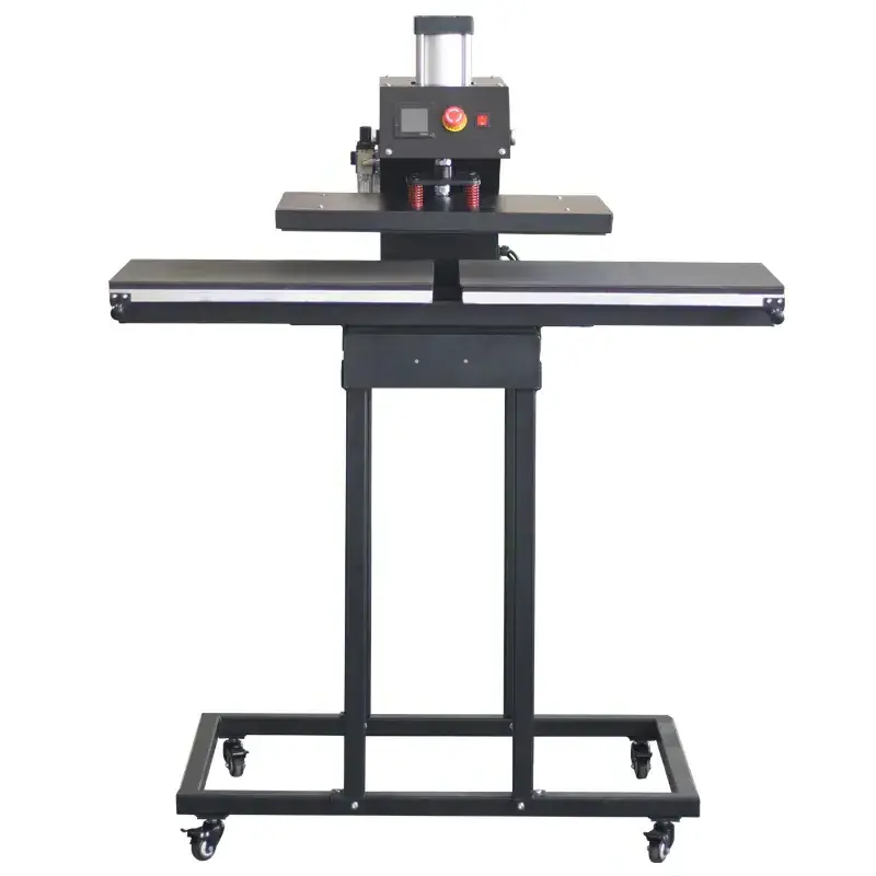 large double side station format skateboard pneumatic sublimation transfer heat press machine