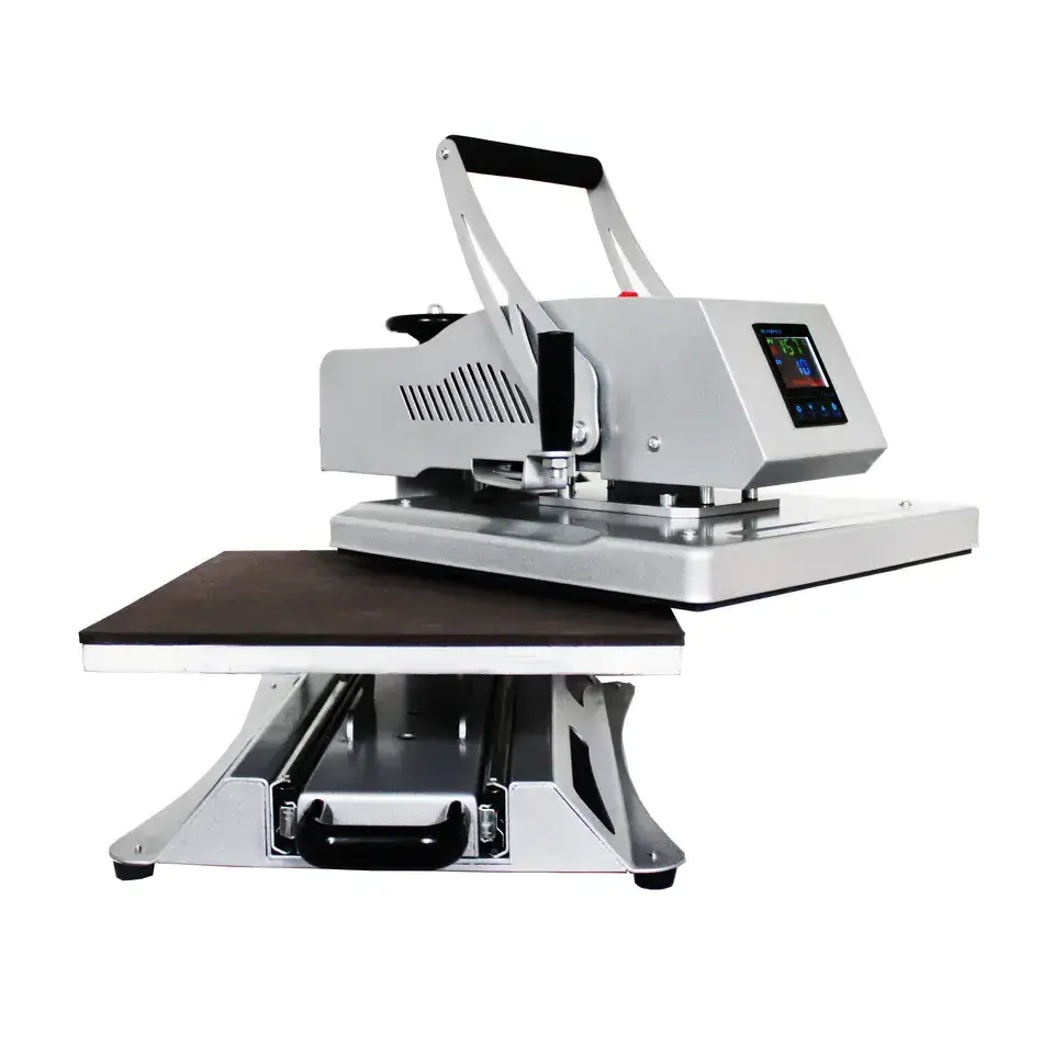 Rotary Heat Press Machine, Swing-away Heat Press, Hover Silver Color Heat Press Machine CFHP3805