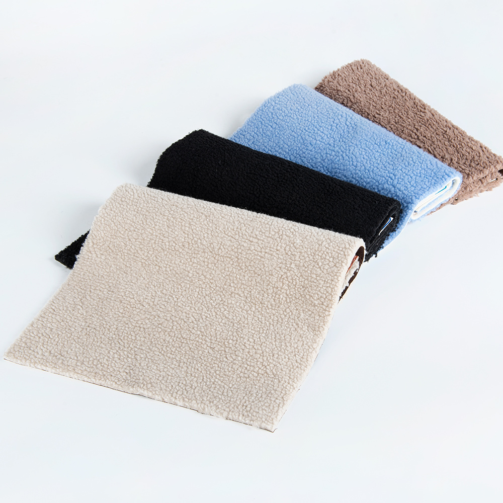 Hot Selling 100 % polyester Sherpa fleece Teddy bonded suede knitted fabric For Garments making