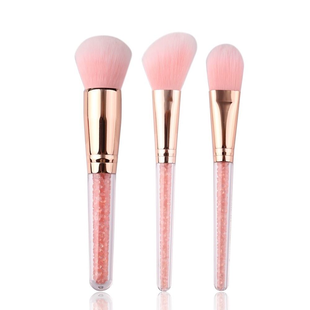 Cangli Beauty Pink 12 Pcs Crystal Candy Princess Makeup Brushes Diamond Glitter Makeup Brush Set