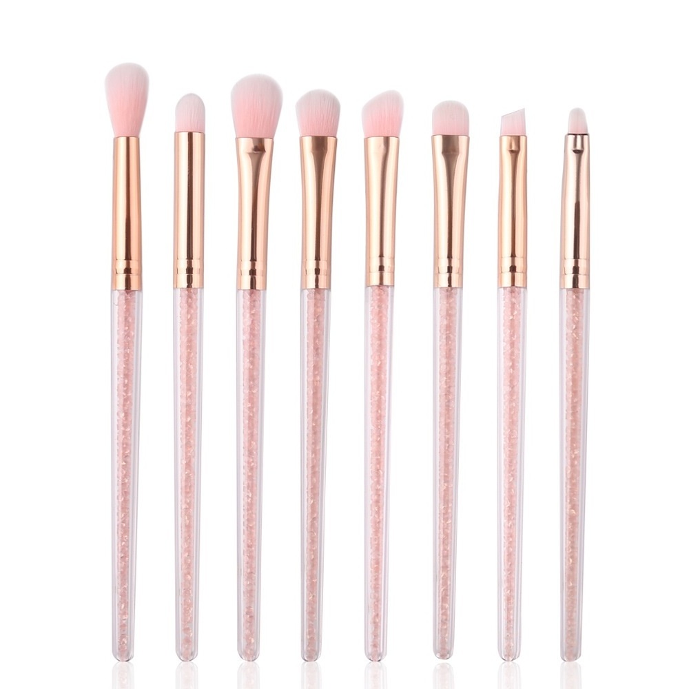 Cangli Beauty Pink 12 Pcs Crystal Candy Princess Makeup Brushes Diamond Glitter Makeup Brush Set