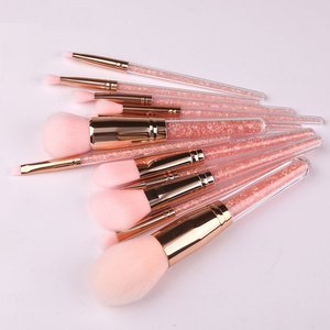 Cangli Beauty Pink 12 Pcs Crystal Candy Princess Makeup Brushes Diamond Glitter Makeup Brush Set