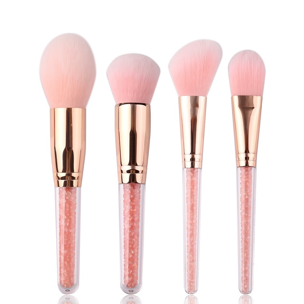 Cangli Beauty Pink 12 Pcs Crystal Candy Princess Makeup Brushes Diamond Glitter Makeup Brush Set