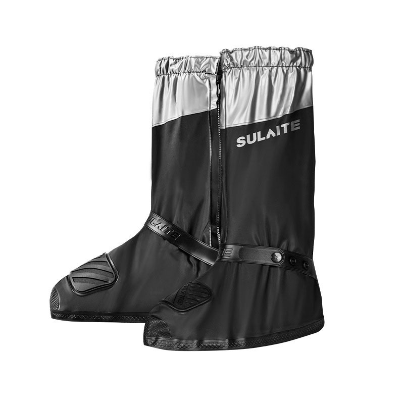 SULAITE Protector De Zapato Moto PVC Long  Motorcycle Rain Shoe Cover Non Slip Reusable Waterproof Rain Boots Cover