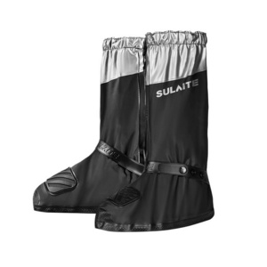 SULAITE Protector De Zapato Moto PVC Long  Motorcycle Rain Shoe Cover Non Slip Reusable Waterproof Rain Boots Cover