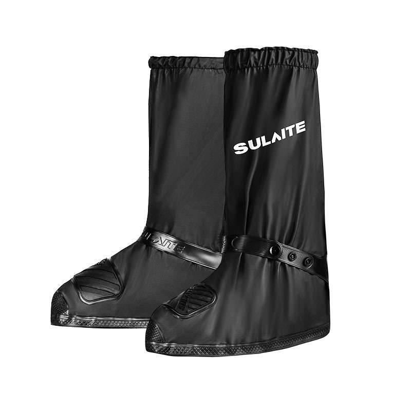 SULAITE Protector De Zapato Moto PVC Long  Motorcycle Rain Shoe Cover Non Slip Reusable Waterproof Rain Boots Cover