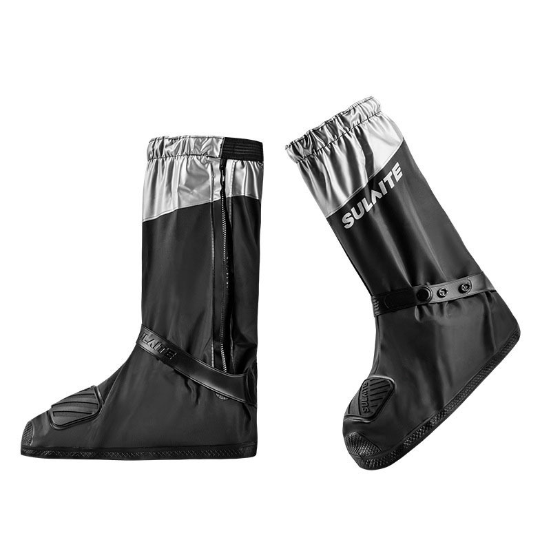 SULAITE Protector De Zapato Moto PVC Long  Motorcycle Rain Shoe Cover Non Slip Reusable Waterproof Rain Boots Cover