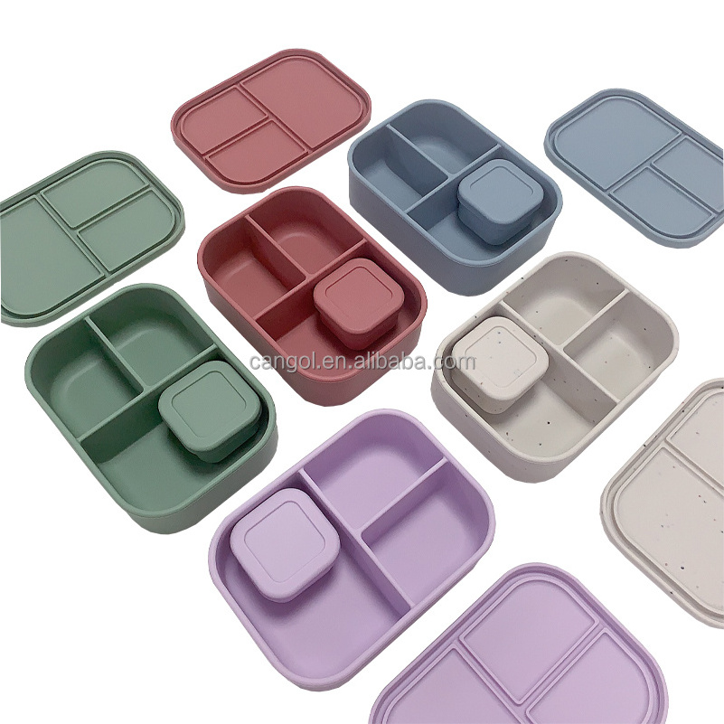 Silicone Lunch Box Silicone Baking Cups Snack Containers Sauce Cups for kids Adult Food Safe Small Bento Containers with Lids