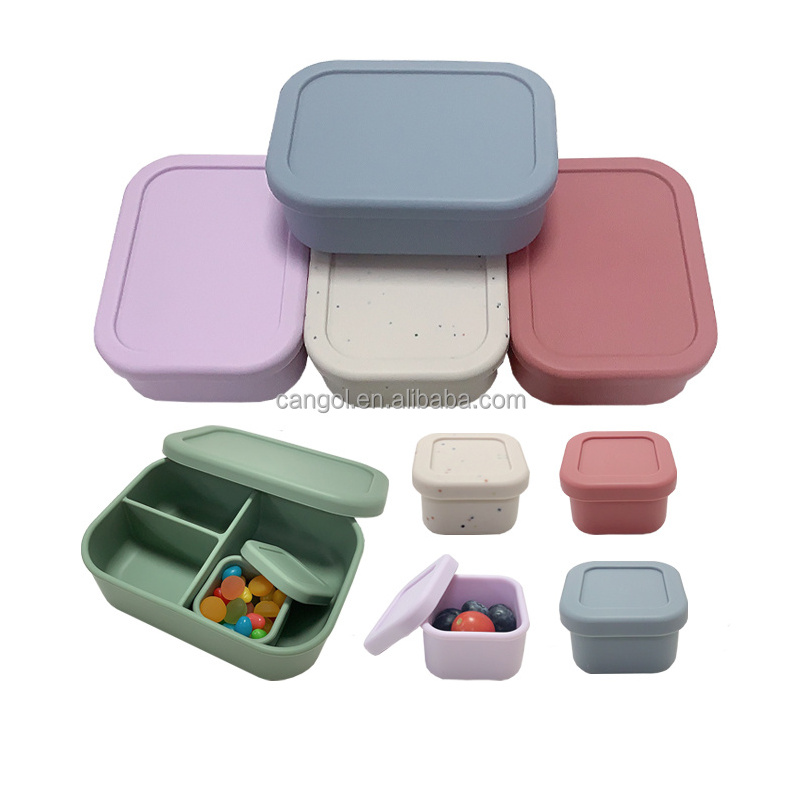 Silicone Lunch Box Silicone Baking Cups Snack Containers Sauce Cups for kids Adult Food Safe Small Bento Containers with Lids