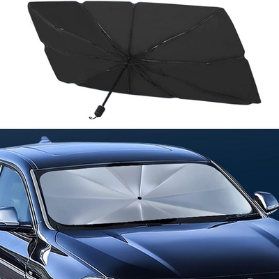 Car Windshield Sun Shade Umbrella Foldable UV Rays Protector & Heat Block Reflector Retractable Front Window Sun Shades Umbrella