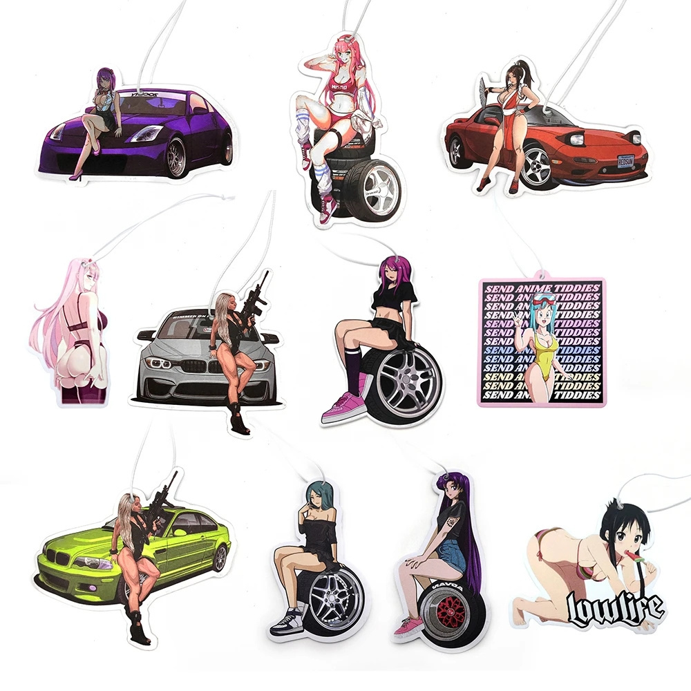 Car Air Freshener Hanging Sexy Girl Car Rear View Mirror Solid Paper Car Interior Accessories  Fragrance Pendant