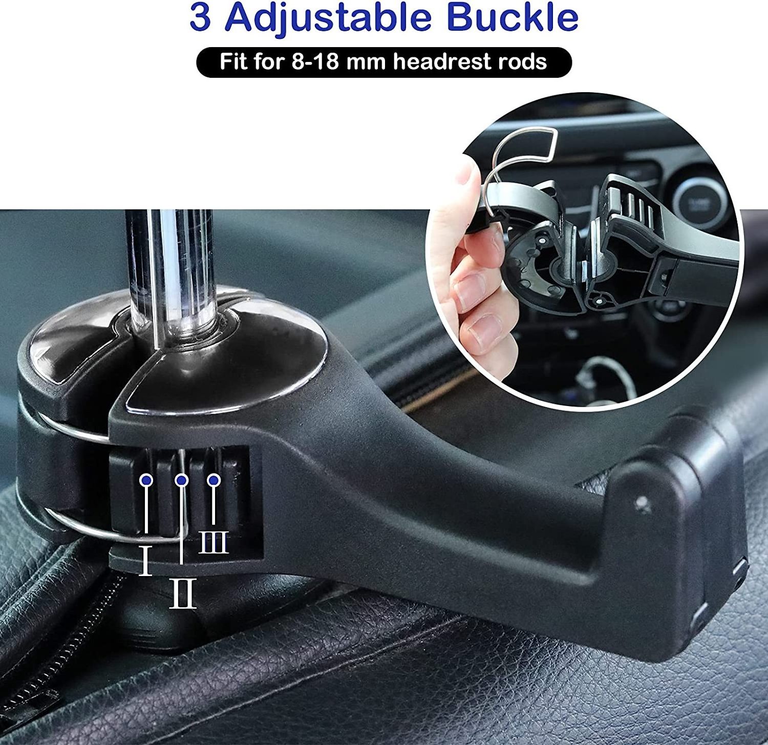 Car Headrest Hidden Hook 2 in 1 Car Seat Hooks with Phone Holder for Purse, Backpacks,Toys,and Even Bottle Storage Organizer