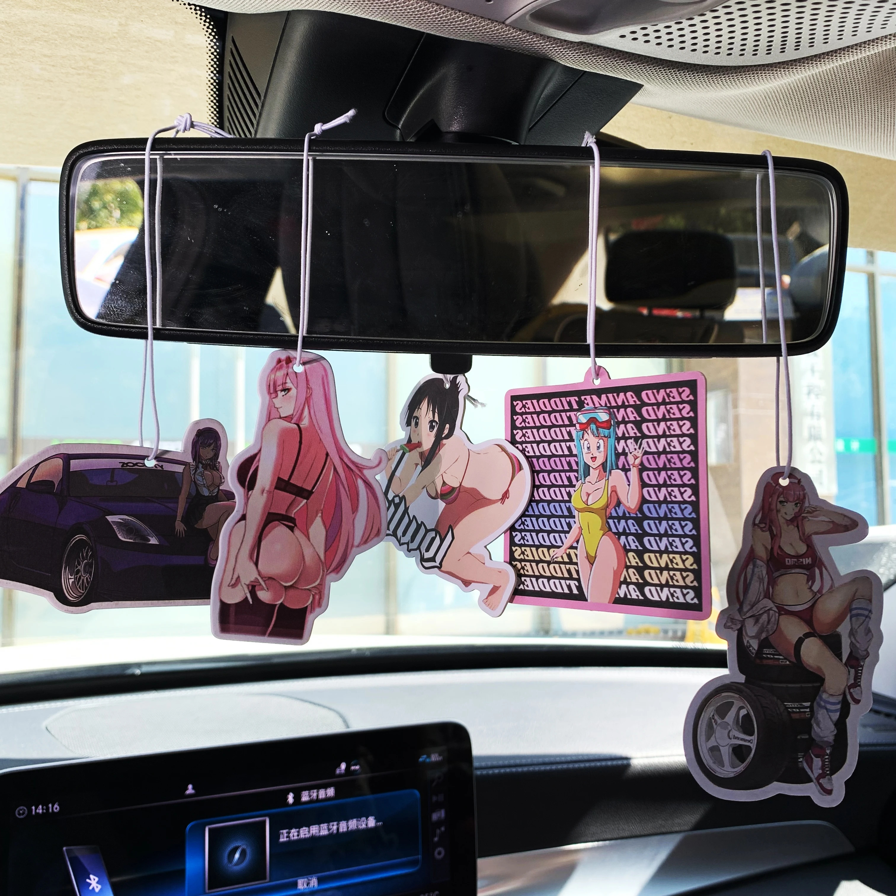 Car Air Freshener Hanging Sexy Girl Car Rear View Mirror Solid Paper Car Interior Accessories  Fragrance Pendant