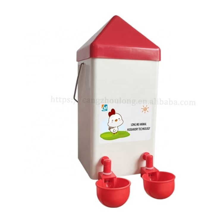 YYA/LM-110 1Gallon Poultry Birds Chicken Coop No Waste Poultry Farm Chicken Buckets with Drinker Cups