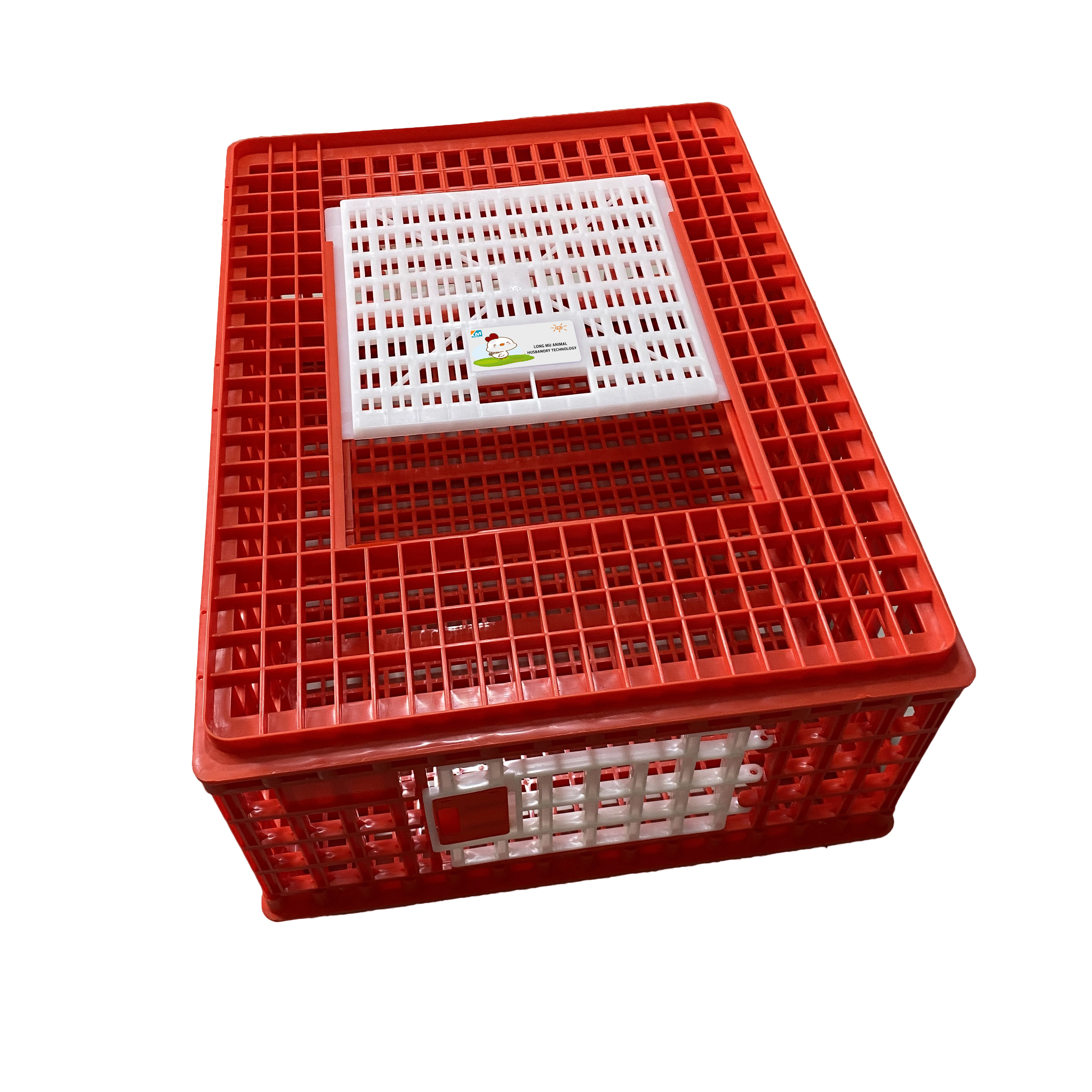 LMC 02 Poultry Equipments Plastic Poultry Carrier Transport Crate Three Doors Chicken Transport Cage