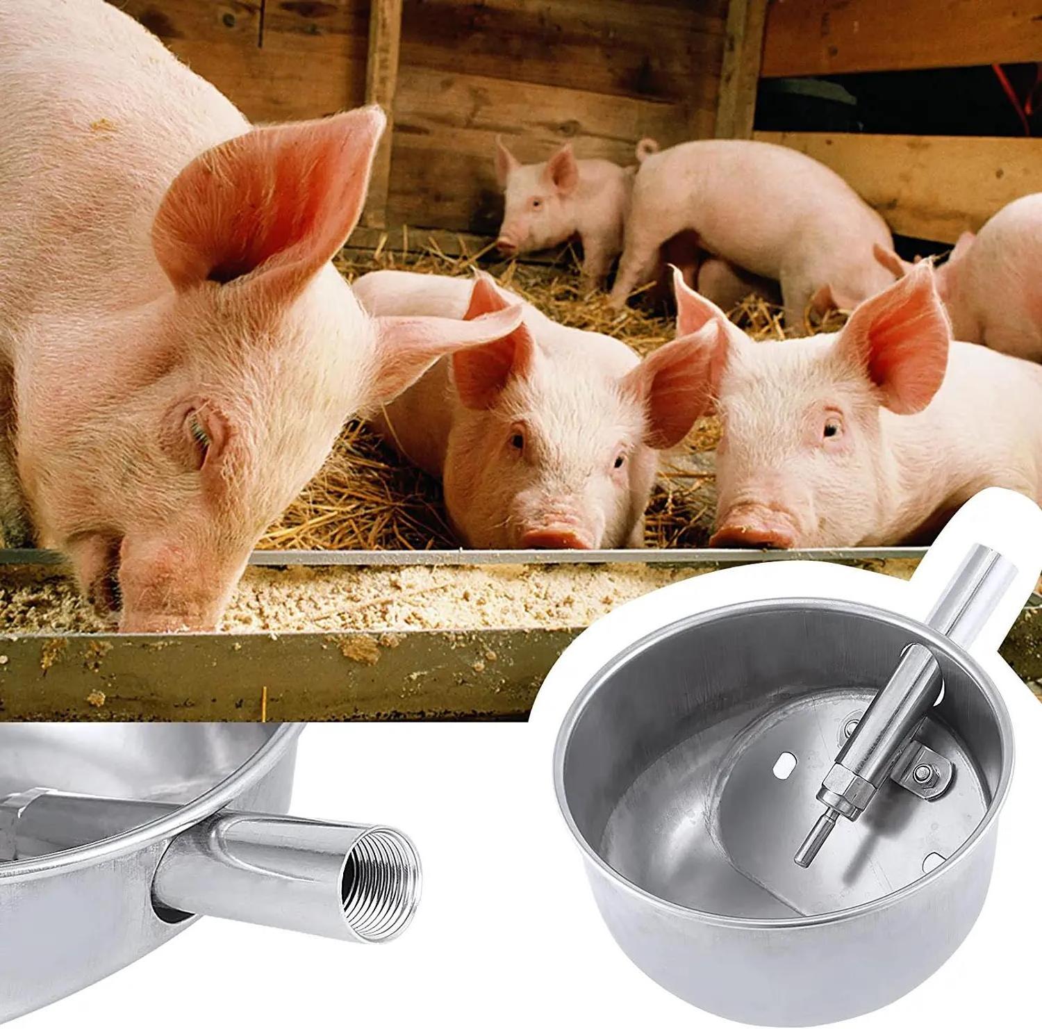 New Pig Water Bowl Stainless Steel Piglet Nipple Drinker Pig Drinking Equipment LMP-08