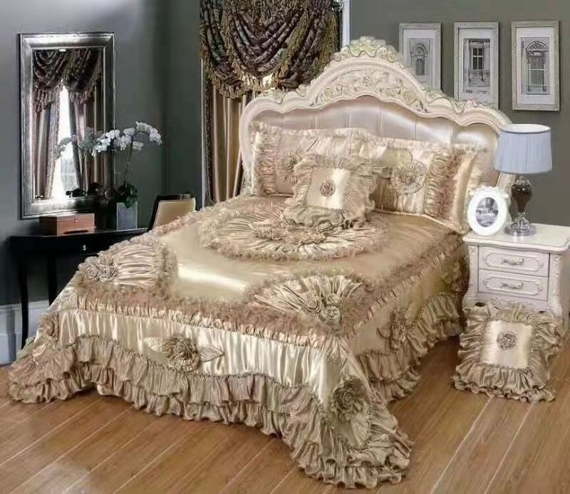 New hot selling home textile bedding products super soft Wedding 4  piece set of  home - style lace