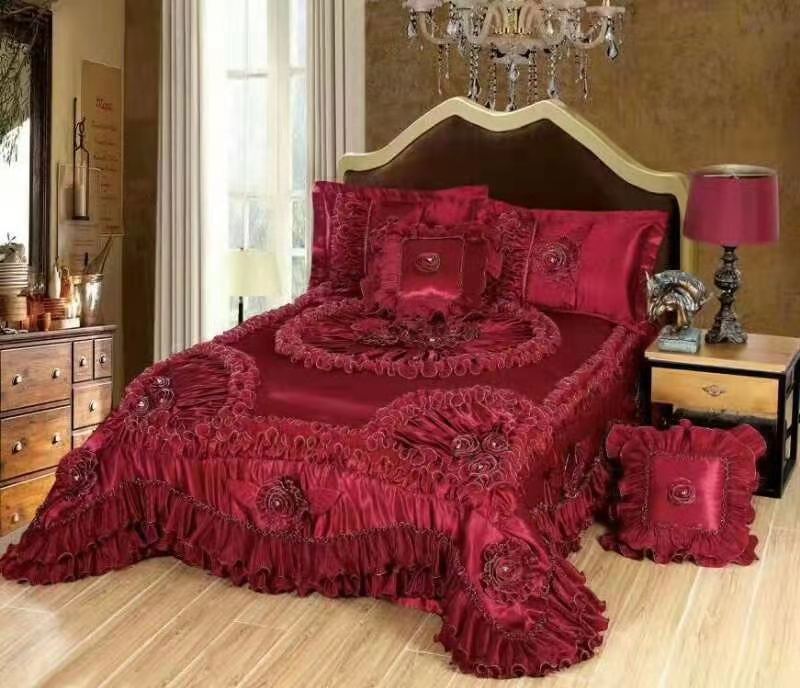 New hot selling home textile bedding products super soft Wedding 4  piece set of  home - style lace