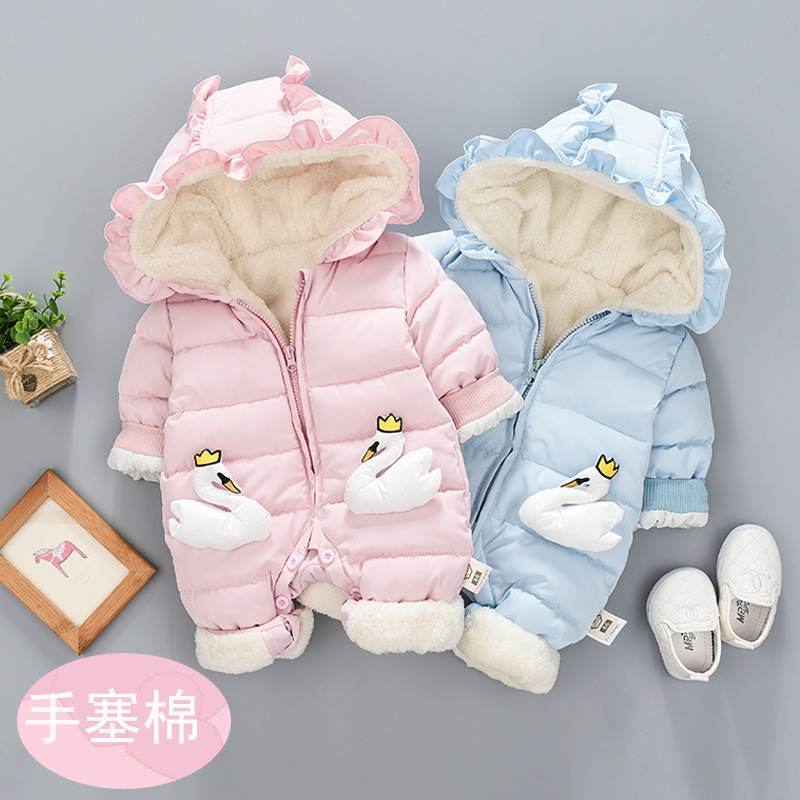 YQ360 newborn baby rompers toddler boys girls winter jumpsuit rompers clothing infant babies cartoon snowsuit outfits clothes