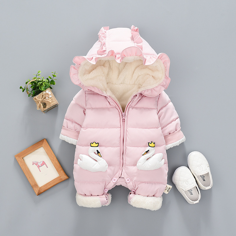 YQ360 newborn baby rompers toddler boys girls winter jumpsuit rompers clothing infant babies cartoon snowsuit outfits clothes