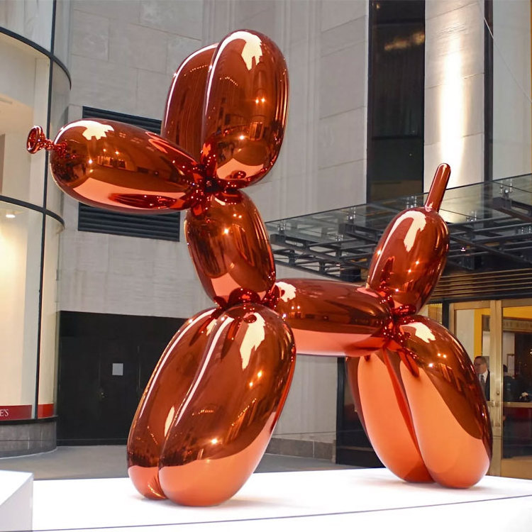 Nordic Style Fiberglass Jeff Koons Balloon Dog Sculpture Large Outdoor Decoration Sculpture Animal Dog Statue